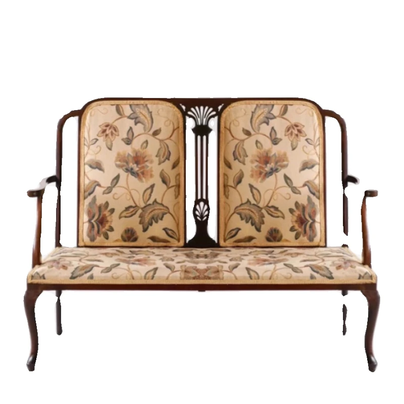 LMM retro solid wood sofa American country carved double sofa medieval furniture
LMM retro solid wood sofa American country carved double sofa medieval furniture