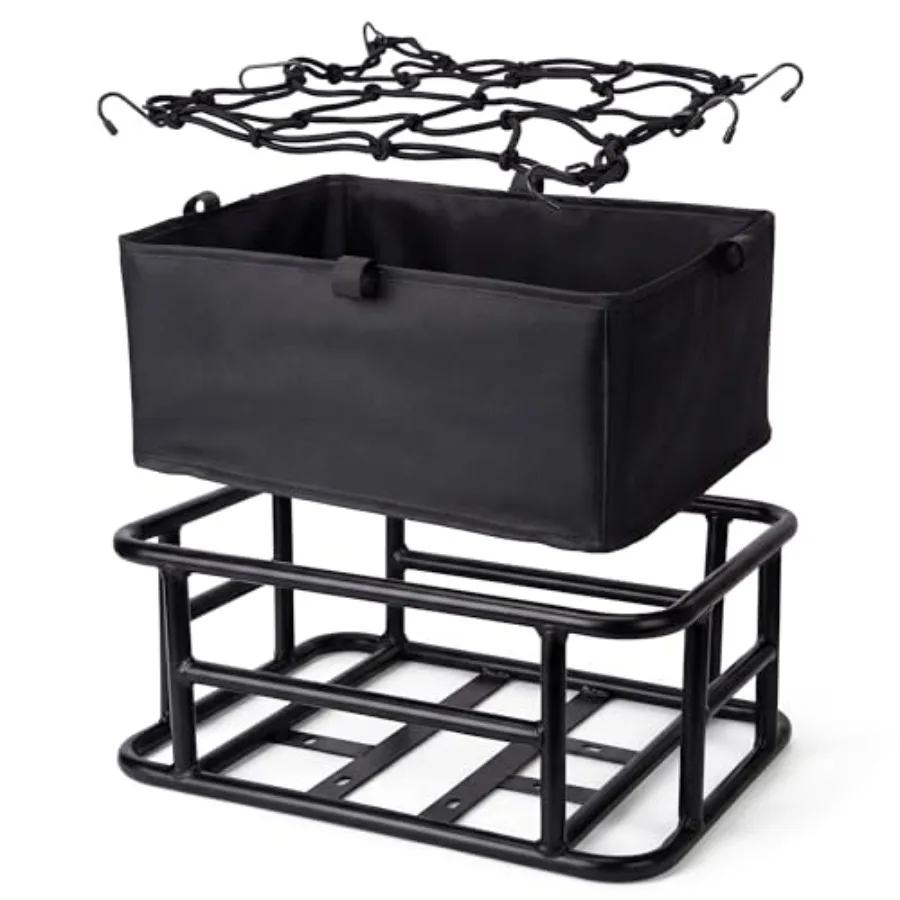 Electric Bike Rear Basket Heavy Duty Steel Frame with Net and Liner, 23L Large Capacity Back Rack Mounted Cargo Carrier for Ebi
Electric Bike Rear Basket Heavy Duty Steel Frame with Net and Liner, 23L Large Capacity Back Rack Mounted Cargo Carrier for Ebi