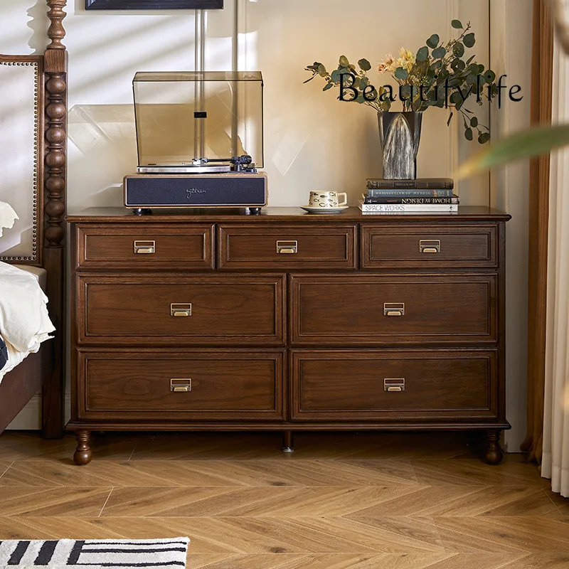 All Solid Wood American Chest of Six Drawers Retro Domestic Bedroom Storage Cabinet
All Solid Wood American Chest of Six Drawers Retro Domestic Bedroom Storage Cabinet