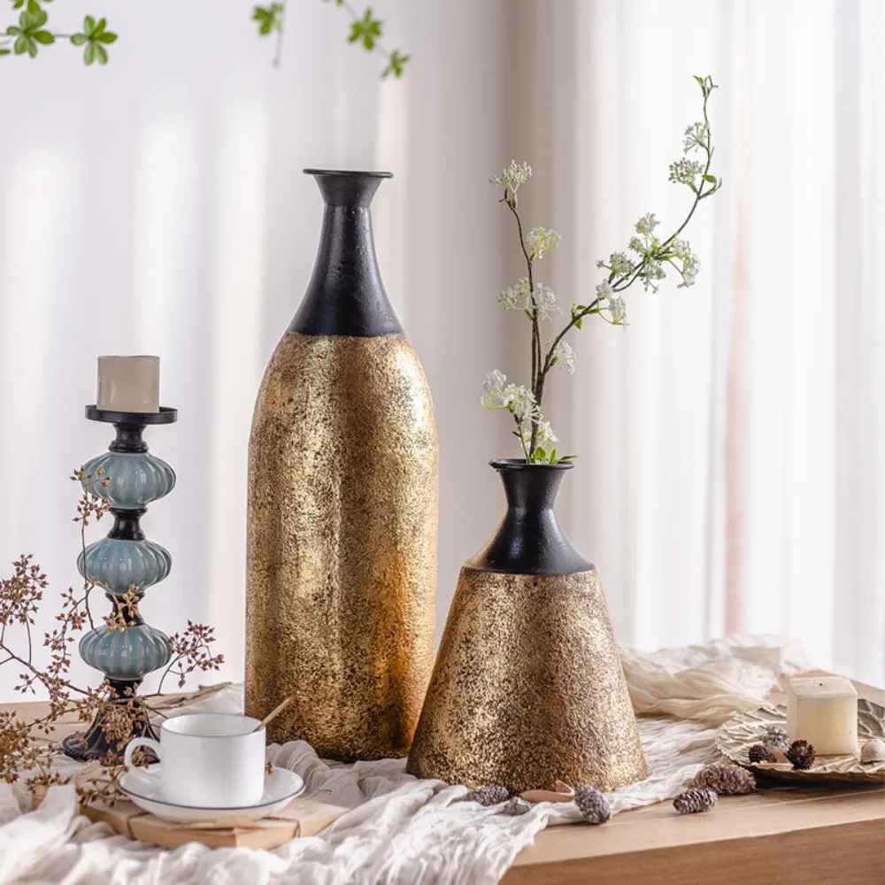 American-style old dried flower bottle creative hotel golden desktop decoration homestay practical home antique flower device
American-style old dried flower bottle creative hotel golden desktop decoration homestay practical home antique flower device