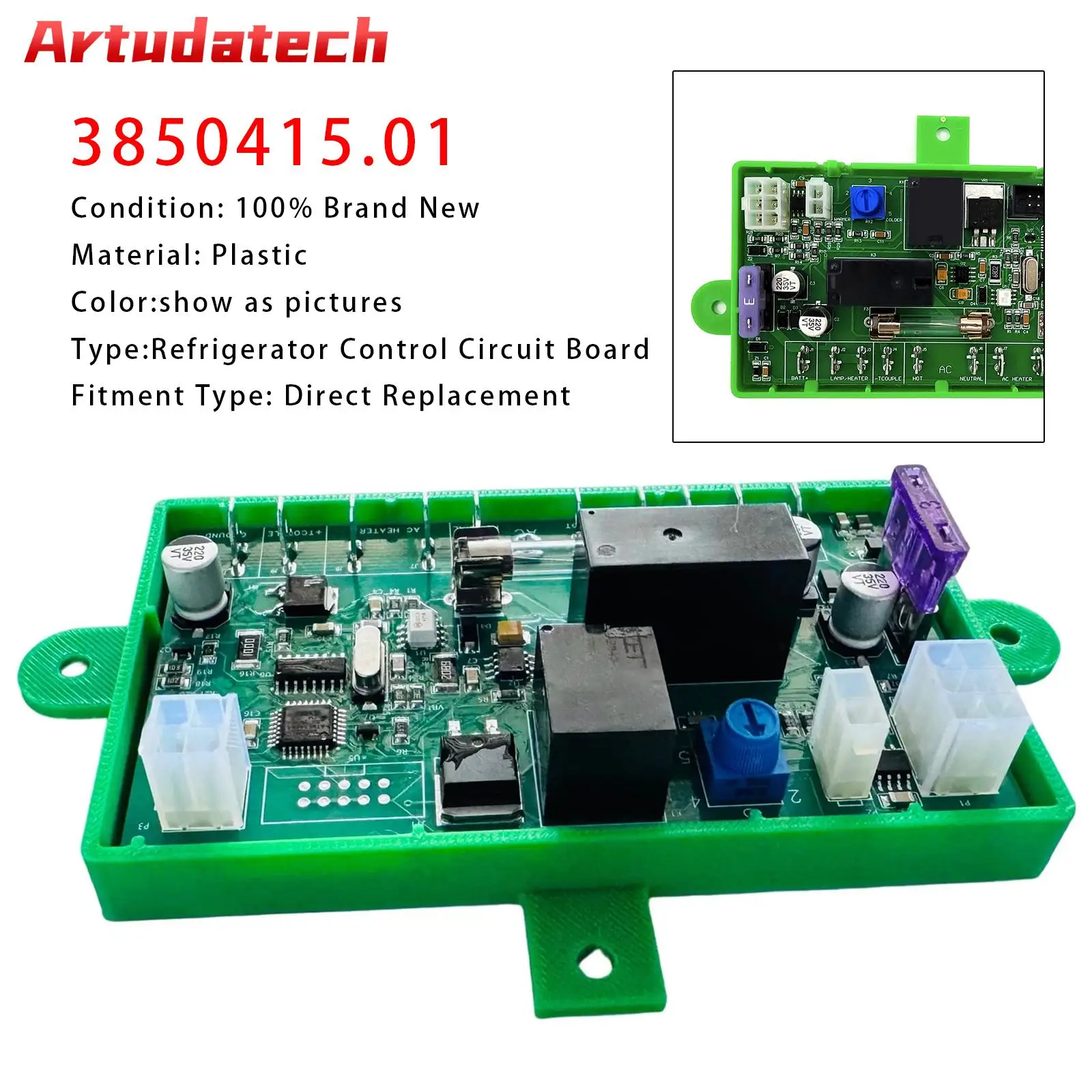 Плата управления холодильником Artudatech 3850415.01 для Dometic 2-Way и 3-Way, запчасти для автодомов, автомобильные аксессуары
Плата управления холодильником Artudatech 3850415.01 для Dometic 2-Way и 3-Way, запчасти для автодомов, автомобильные аксессуары