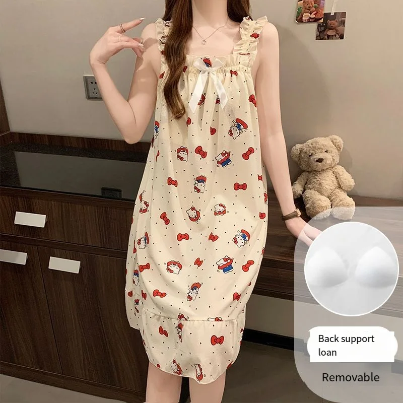 Новая летняя ночная сорочка Sanrio Hello Kitty: сексуальное платье-пижама для женщин, длинное платье, ночная рубашка, домашняя одежда на бретельках
Новая летняя ночная сорочка Sanrio Hello Kitty: сексуальное платье-пижама для женщин, длинное платье, ночная рубашка, домашняя одежда на бретельках