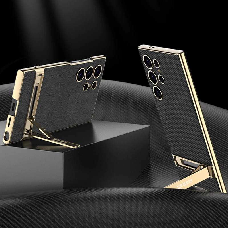 NEW Luxury Leather Plating Stand Case For Samsung Galaxy S25 S24 S23 Ultra Shockproof Plastic Cover for Galaxy S24 Ultra Case
NEW Luxury Leather Plating Stand Case For Samsung Galaxy S25 S24 S23 Ultra Shockproof Plastic Cover for Galaxy S24 Ultra Case
