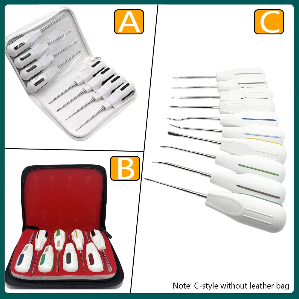 8 шт., комплект изогнутых стоматологических лифтов, роскошные лифты для автоматического извлечения зубов, набор хирургических стоматологических инструментов с футляром
8 шт., комплект изогнутых стоматологических лифтов, роскошные лифты для автоматического извлечения зубов, набор хирургических стоматологических инструментов с футляром