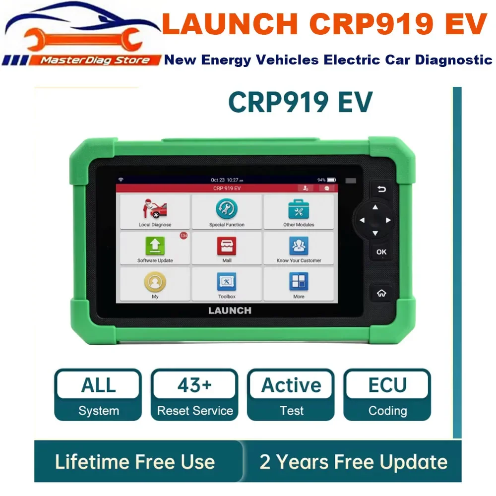 LAUNCH CRP919 EV OBD2 Scanner Electric Car Diagnostic Tool Full system diagnostics 43+ Service Functions Global Version
LAUNCH CRP919 EV OBD2 Scanner Electric Car Diagnostic Tool Full system diagnostics 43+ Service Functions Global Version