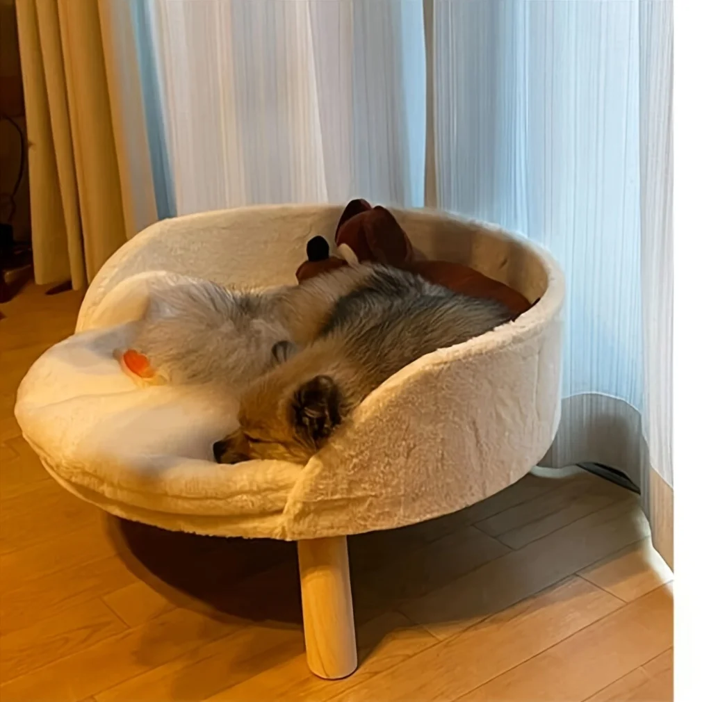 Raised Pet Sofa Bed | Dog Cat Couch Lounge 3-Legged Stool with Removeable Padded Cushion, Detachable, Assembled, for Small Dogs by Wisfor
Raised Pet Sofa Bed | Dog Cat Couch Lounge 3-Legged Stool with Removeable Padded Cushion, Detachable, Assembled, for Small Dogs by Wisfor