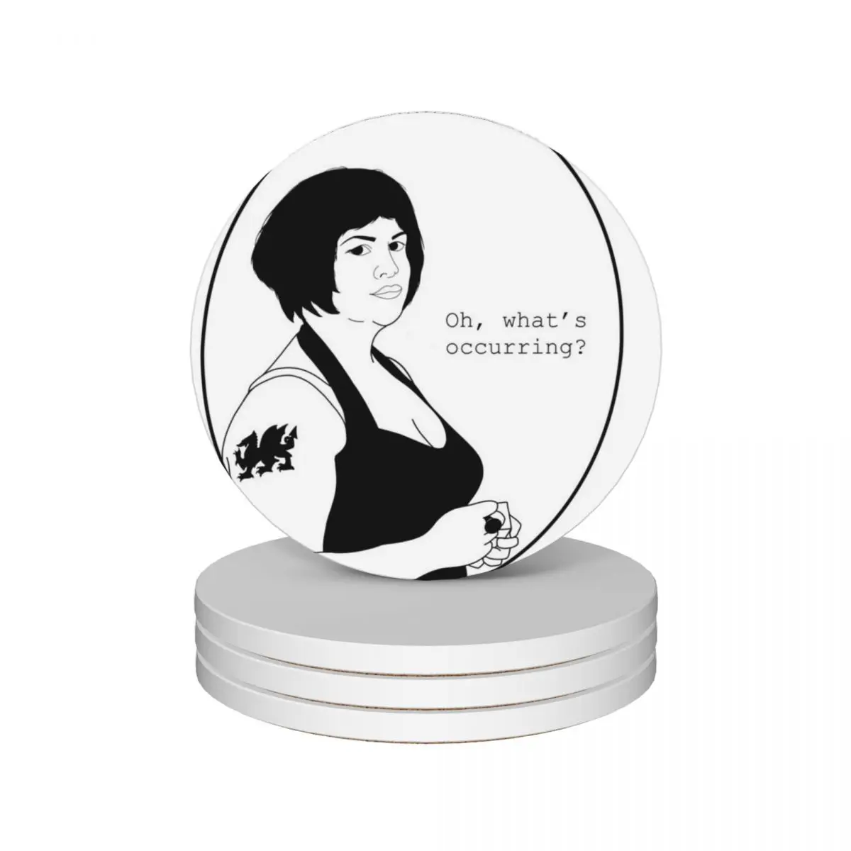 Oh, what's occurring - Nessa Gavin & Stacey Line art Ceramic Coasters (Set of 4) for cups set set for drinks original Coasters
Oh, what's occurring - Nessa Gavin & Stacey Line art Ceramic Coasters (Set of 4) for cups set set for drinks original Coasters
