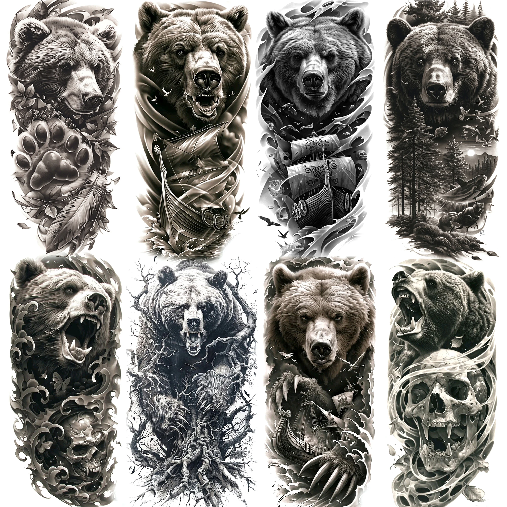 1 Sheet Waterproof Ferocious Roaring Bear Temporary Tattoos For Men Women Realistic Beast Fake Tattoo Sticker Body Tatoos Decals
1 Sheet Waterproof Ferocious Roaring Bear Temporary Tattoos For Men Women Realistic Beast Fake Tattoo Sticker Body Tatoos Decals