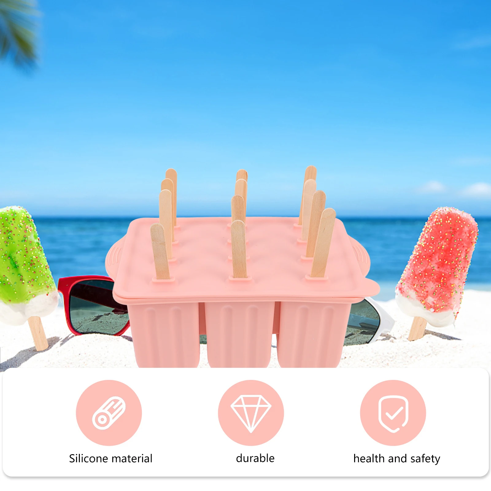 12 Grids Cream Mold Food Grade Silicone Popsicle Maker Creative Silicone Ice Cream Mold Tool Wooden Stick DIY Kitchen Bar
12 Grids Cream Mold Food Grade Silicone Popsicle Maker Creative Silicone Ice Cream Mold Tool Wooden Stick DIY Kitchen Bar