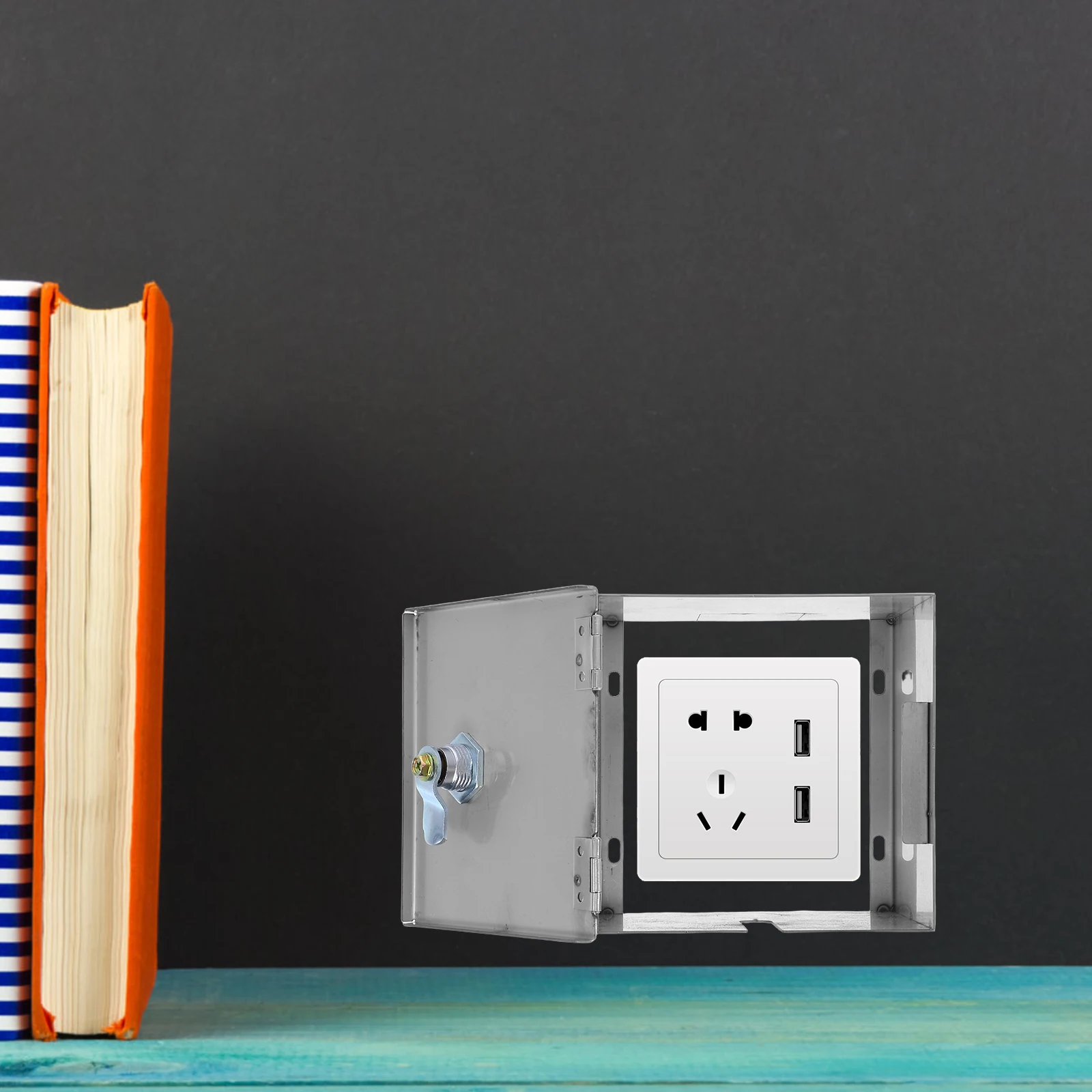 Stainless Steel Anti-theft Socket Box Heavy Duty Outlet Cover Lockable Electric Case Protective Child Proof Metal Plug Covers 
Stainless Steel Anti-theft Socket Box Heavy Duty Outlet Cover Lockable Electric Case Protective Child Proof Metal Plug Covers