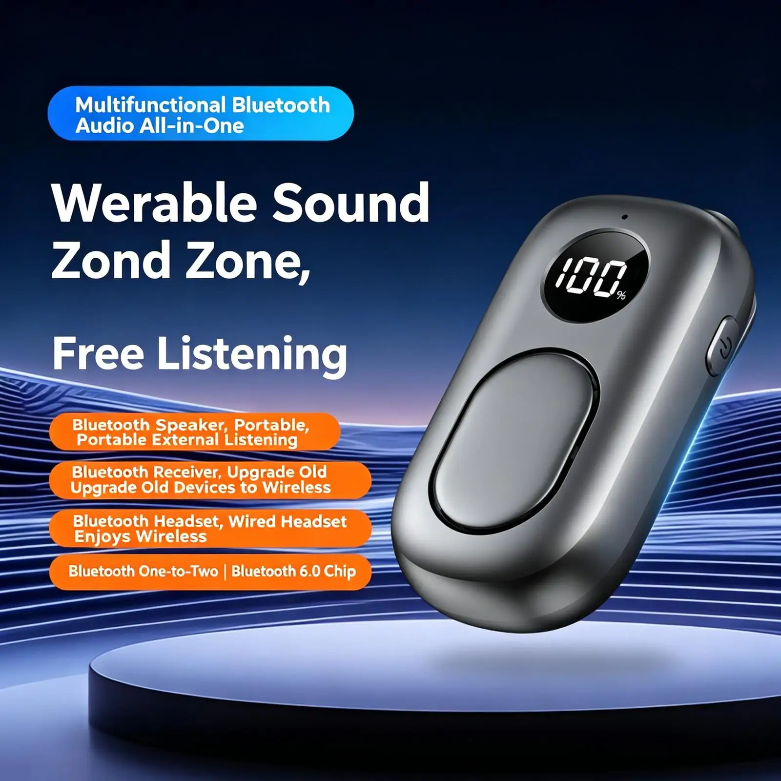 New Clip-on Mini Bluetooth Speaker Bluetooth 6.0 One-to-Two Connection, Wearable Speaker & Bluetooth Receiver with Power Display
New Clip-on Mini Bluetooth Speaker Bluetooth 6.0 One-to-Two Connection, Wearable Speaker & Bluetooth Receiver with Power Display