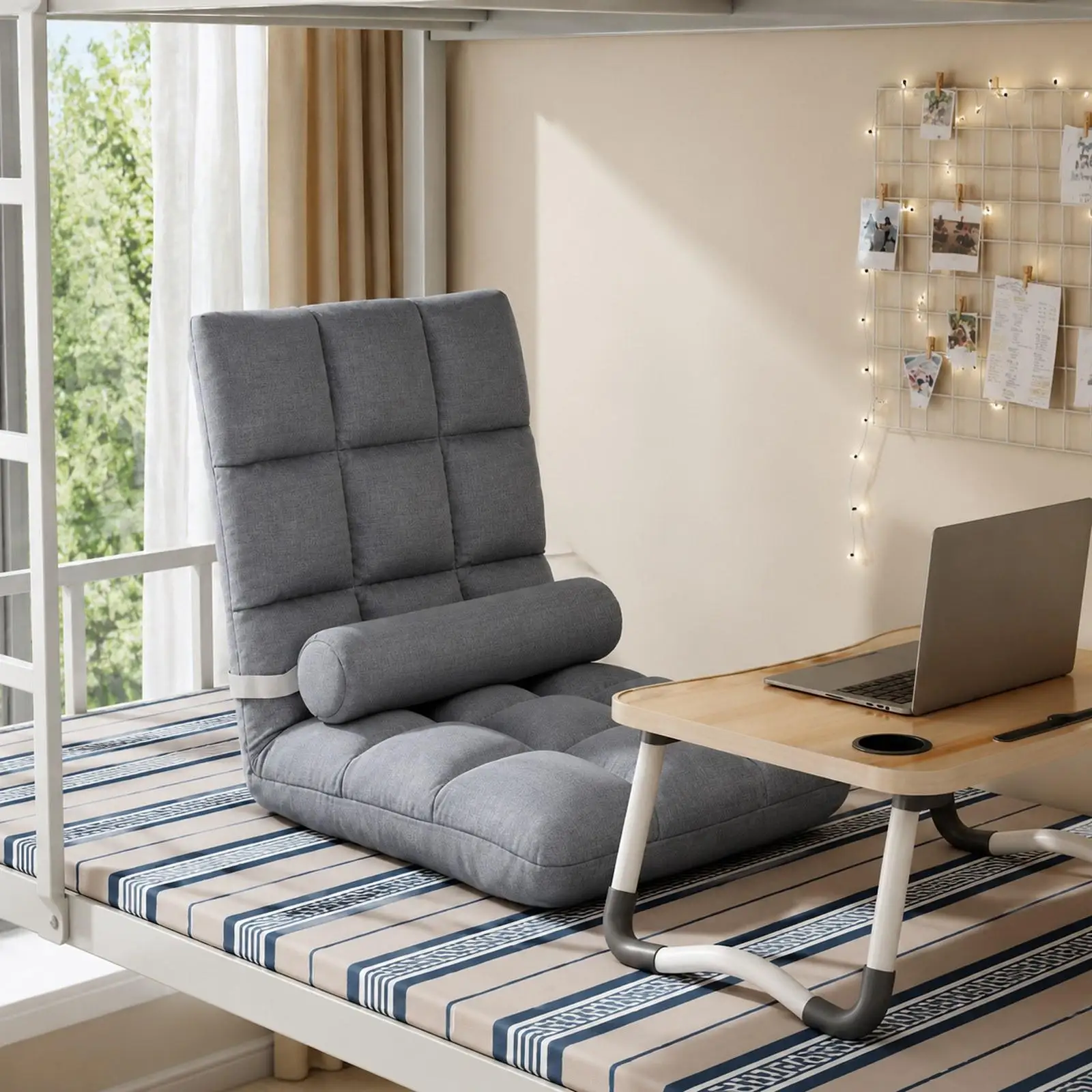 Floor Chair with Back Support with Waist Pillow with 5 Adjustable Positions Folding Couch recliner for Home Bedroom Apartment
Floor Chair with Back Support with Waist Pillow with 5 Adjustable Positions Folding Couch recliner for Home Bedroom Apartment
