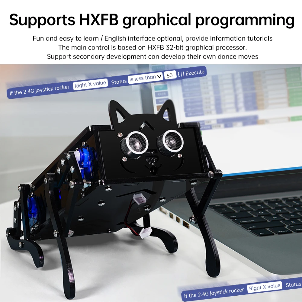 Bionic Mechanical Dog Bionic Intelligent Programming Development Robot Remote Control Robot Dog Electronic Pet DIY Kit
Bionic Mechanical Dog Bionic Intelligent Programming Development Robot Remote Control Robot Dog Electronic Pet DIY Kit