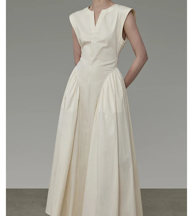 Beige A Line Evening Dress Sexy Sleeveless Small V Neck Robe Formal Office Lady Casual Beach Holiday Cotton Party Prom Gown
Beige A Line Evening Dress Sexy Sleeveless Small V Neck Robe Formal Office Lady Casual Beach Holiday Cotton Party Prom Gown
