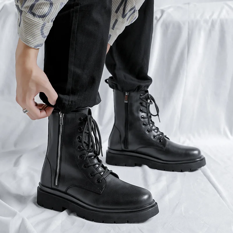 England style mens fashion high top motorcycle boots black original leather shoes cowboy platform boot spring autumn ankle botas
England style mens fashion high top motorcycle boots black original leather shoes cowboy platform boot spring autumn ankle botas