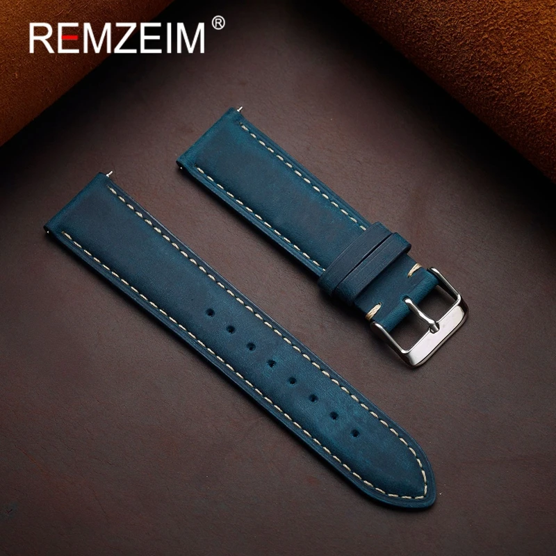Genuine Leather Quick Release Smartwatch Band 14/16/18/20/22mm Universal Bracelet Green Blue Green Vintage Wristwatch Strap
Genuine Leather Quick Release Smartwatch Band 14/16/18/20/22mm Universal Bracelet Green Blue Green Vintage Wristwatch Strap
