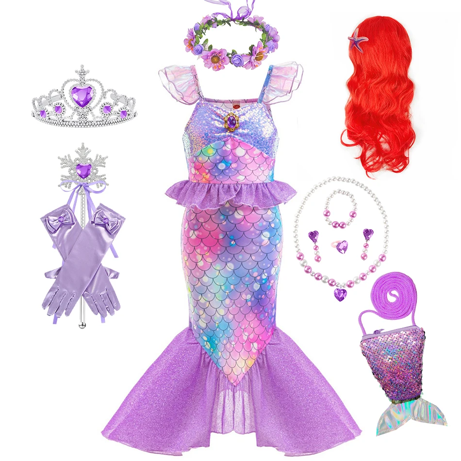 Ariel Dress Kids Mermaid Cosplay Princess Clothes Girls Holiday Fishtail Skirt Children Halloween Carnival Party Fancy Costume
Ariel Dress Kids Mermaid Cosplay Princess Clothes Girls Holiday Fishtail Skirt Children Halloween Carnival Party Fancy Costume