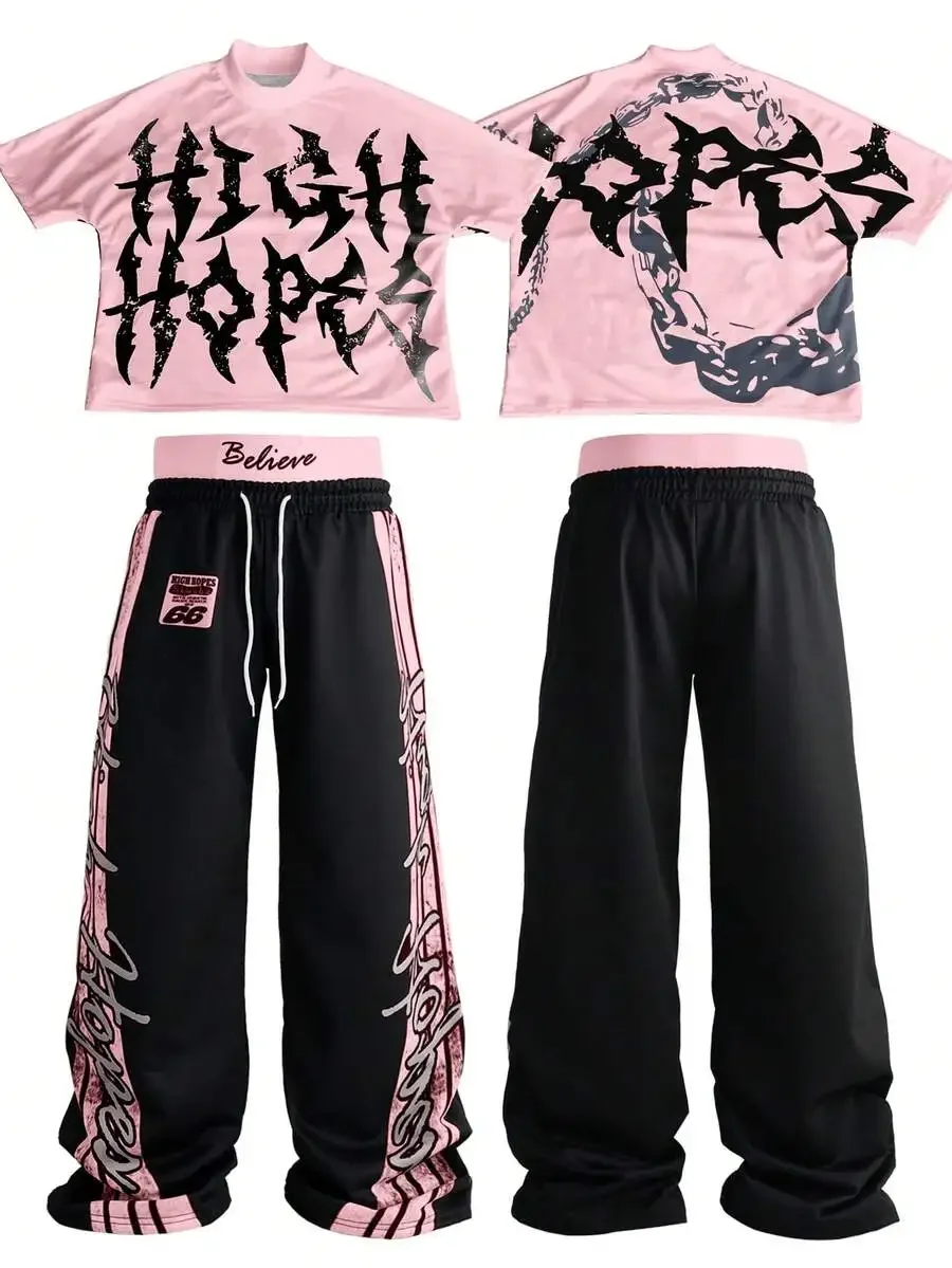 Distressed Streetwear T-Shirt And Long Pants Set For Men
Distressed Streetwear T-Shirt And Long Pants Set For Men