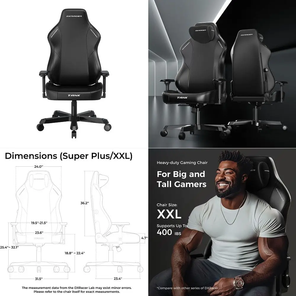 Tank XXL Ergonomic Video Gaming Chair for Adults, Office Reclining Computer Chair with Magnetic Head Pillow and Lumbar Support,
Tank XXL Ergonomic Video Gaming Chair for Adults, Office Reclining Computer Chair with Magnetic Head Pillow and Lumbar Support,