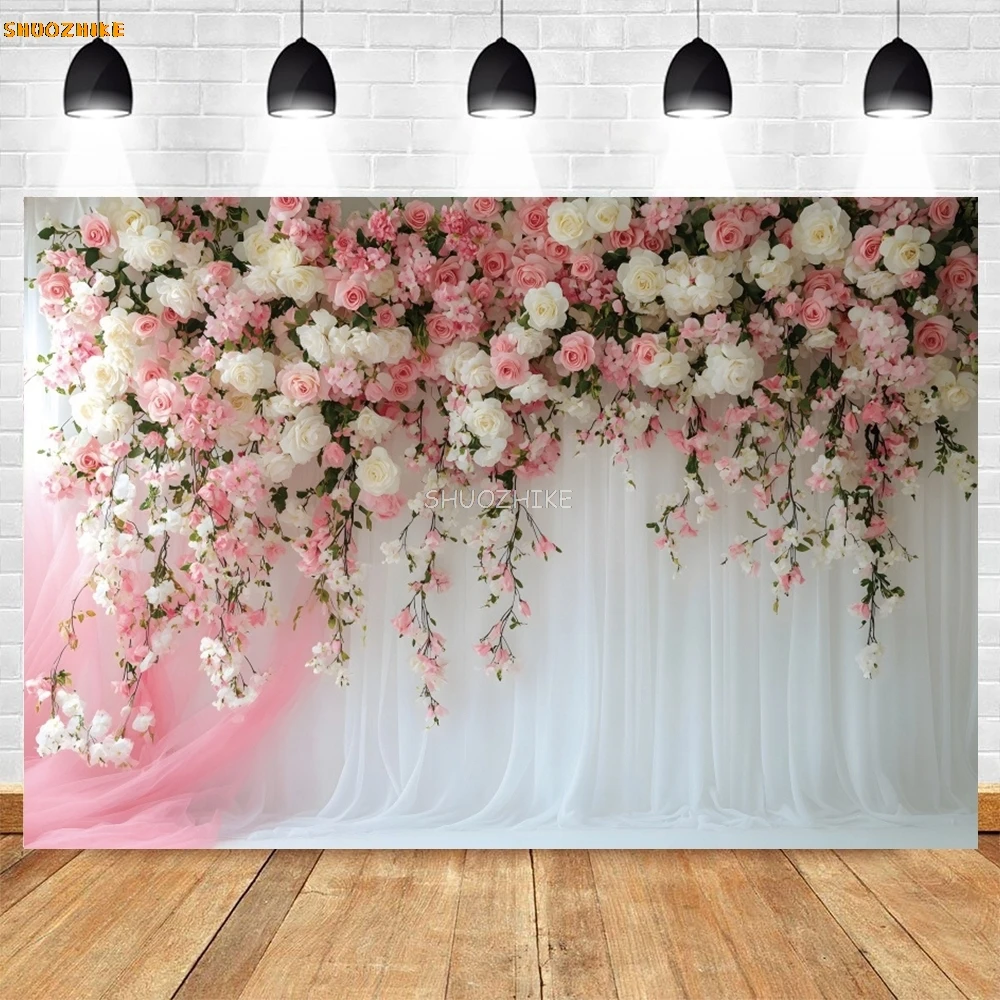 Boho Floral Wedding Backdrop Bridal Shower Flower Wall Pink White Rose Photography Background Baby Shower Decoration Banner
Boho Floral Wedding Backdrop Bridal Shower Flower Wall Pink White Rose Photography Background Baby Shower Decoration Banner