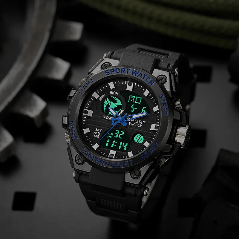 Men's electronic watch multifunctional youth outdoor sports luminous quartz dual display watch
Men's electronic watch multifunctional youth outdoor sports luminous quartz dual display watch