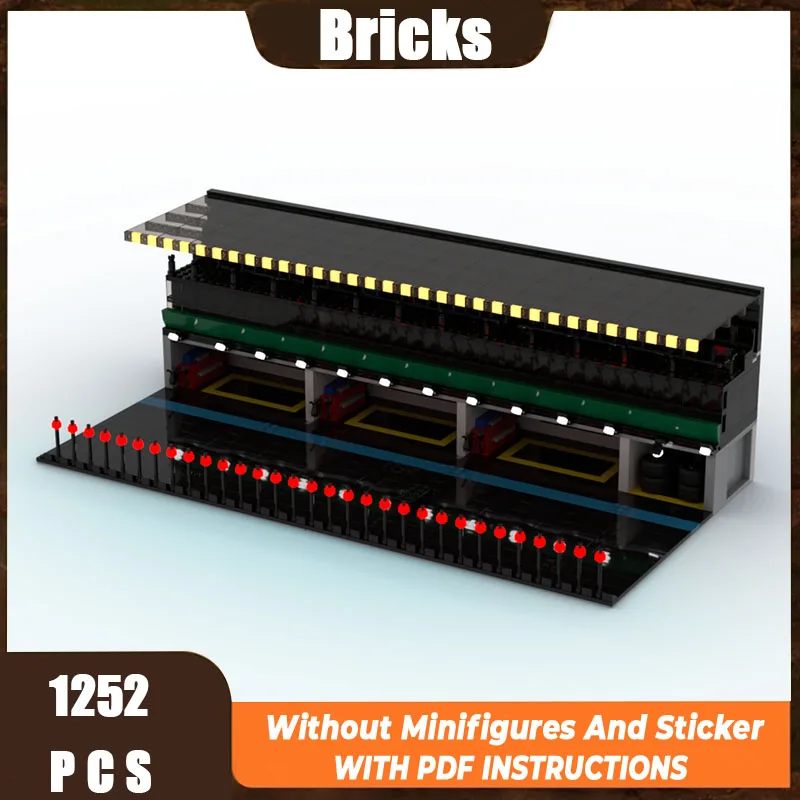 Exquisite New Product MOC Building Block Model Speed Champion Racing Repair Area Technology Modular Children's Toy DIY Assembly