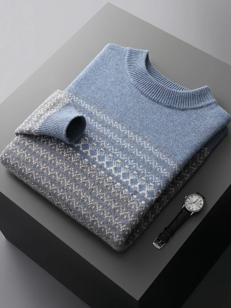 New Men Mock-neck Cashmere Sweater Autumn Winter Thick Pullover 100% Merino Wool Knitwear Jacquard Knitting Warm Casual Tops
New Men Mock-neck Cashmere Sweater Autumn Winter Thick Pullover 100% Merino Wool Knitwear Jacquard Knitting Warm Casual Tops