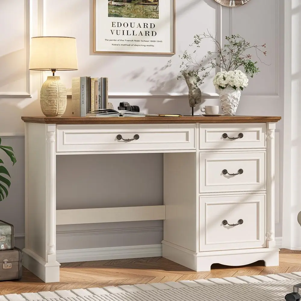 Roman Style 47 Executive Desk with File Drawer,4 Drawers Farmhouse Computer Desk with Roman Column Design,for Study, Home Offic
Roman Style 47 Executive Desk with File Drawer,4 Drawers Farmhouse Computer Desk with Roman Column Design,for Study, Home Offic
