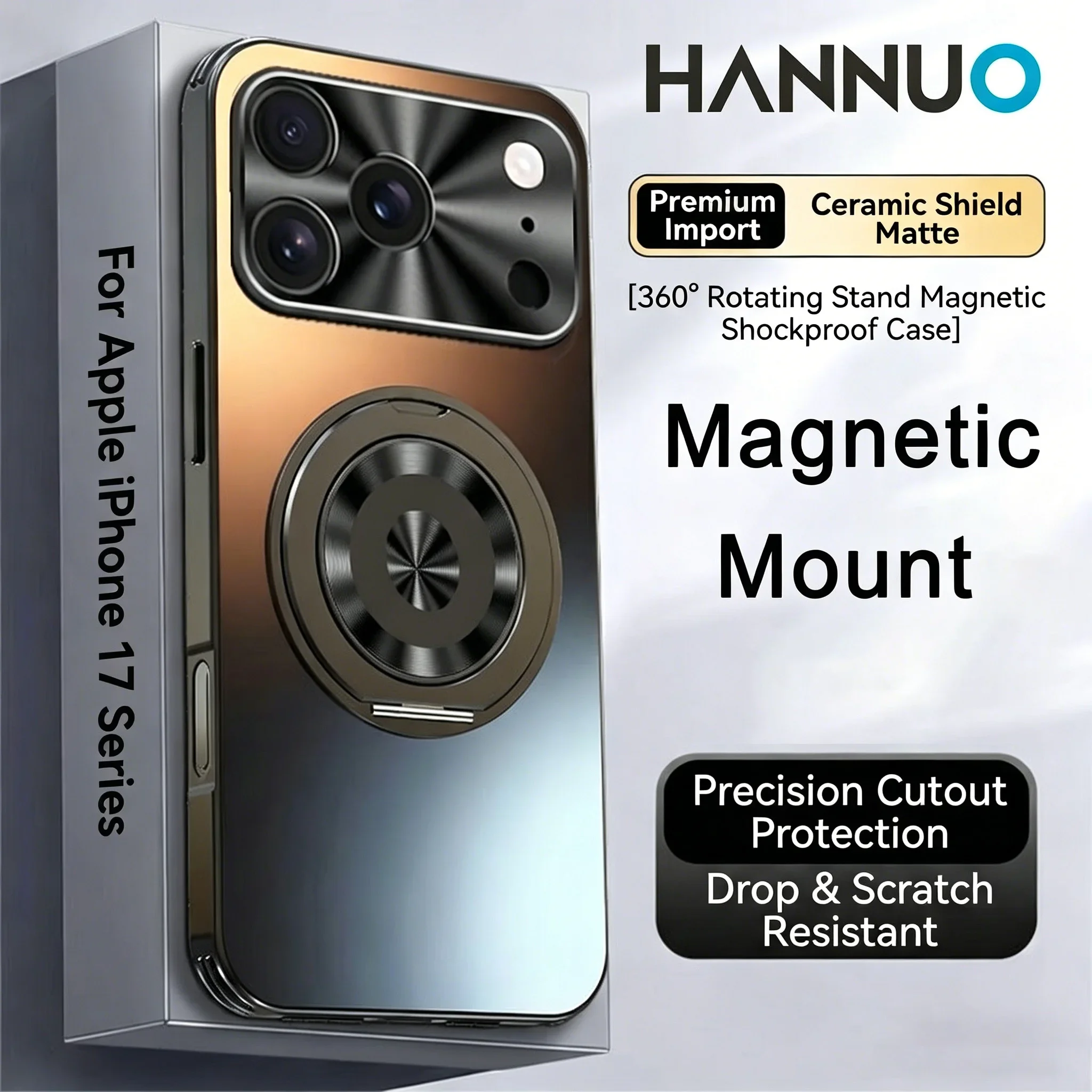 HANNUO Original Matte magnetic Phone Case Metal Ring Stand For iPhone 17Pro Max For Magsafe Wireless Charge Cover Frame case
HANNUO Original Matte magnetic Phone Case Metal Ring Stand For iPhone 17Pro Max For Magsafe Wireless Charge Cover Frame case