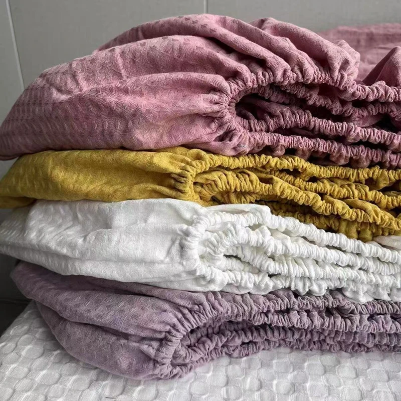 100% Cotton Waffle Pattern Fitted Sheet Twin Queen King Size Bedding Solid Color Thicked Bedsheet Single And Double Bed Bed-line
100% Cotton Waffle Pattern Fitted Sheet Twin Queen King Size Bedding Solid Color Thicked Bedsheet Single And Double Bed Bed-line