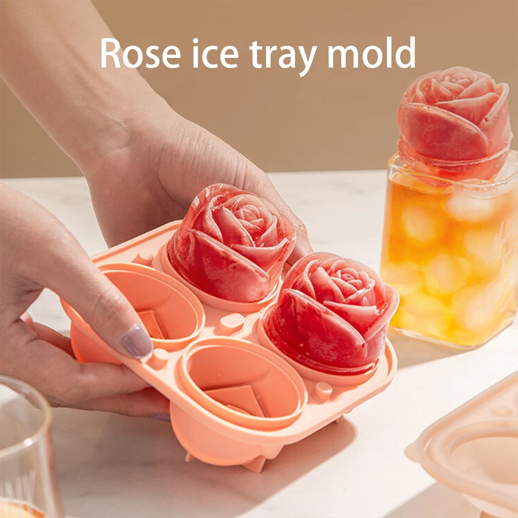 4 Holes Ice Cube Mold Silicone Rose Shape Beverage Cupcake Tray Household Kitchen DIY Maker Mould with Lid Green
4 Holes Ice Cube Mold Silicone Rose Shape Beverage Cupcake Tray Household Kitchen DIY Maker Mould with Lid Green