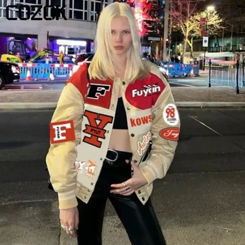 Motorcycle Racing Jacket Bomber Men Y2k Spring Varsity Jacket American Letter Embroidery Baseball Long Sleeve Jackets Coat 2023
Motorcycle Racing Jacket Bomber Men Y2k Spring Varsity Jacket American Letter Embroidery Baseball Long Sleeve Jackets Coat 2023