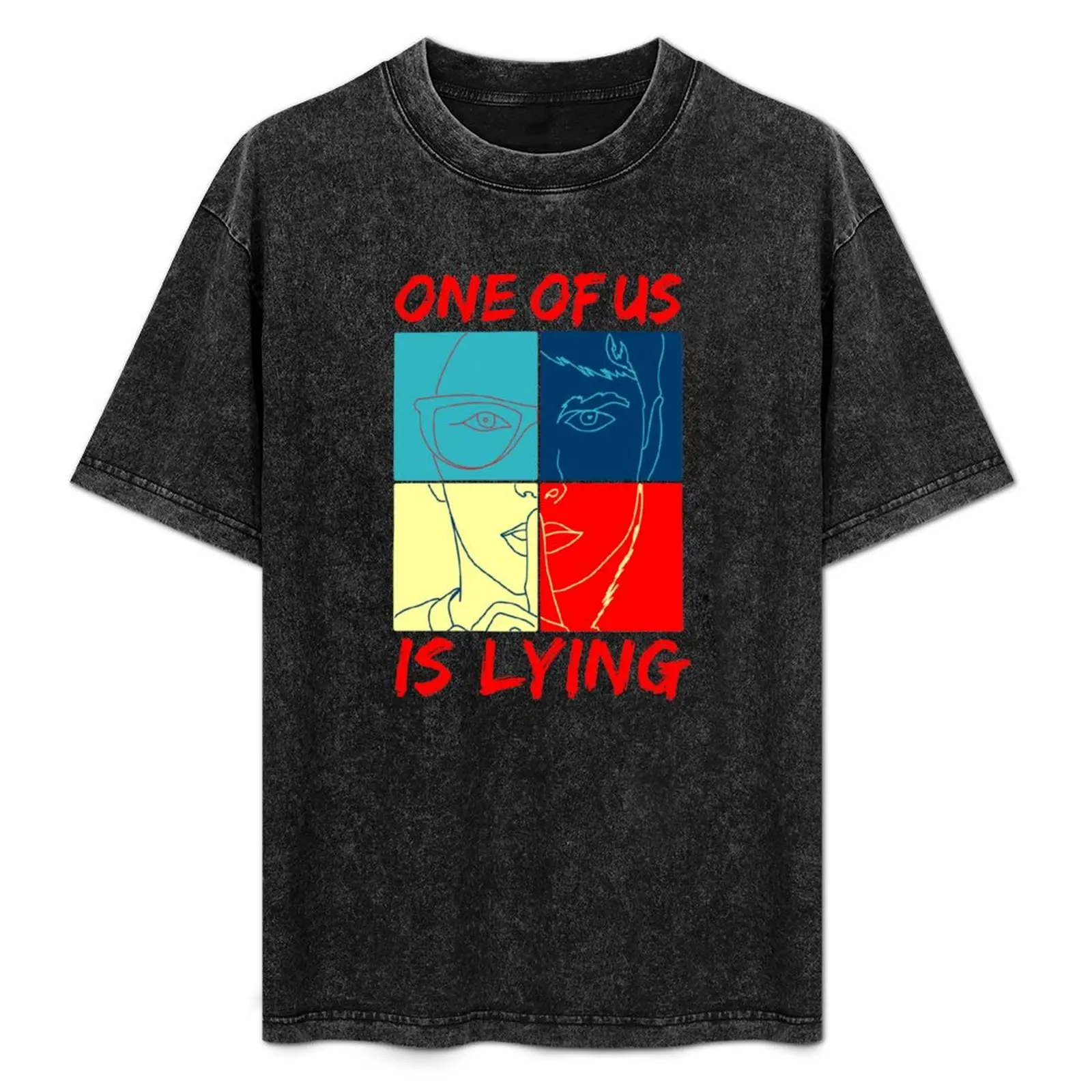 One Of Us Is Lying sticker T-Shirt Urban Style Casual Short Sleeve Top
One Of Us Is Lying sticker T-Shirt Urban Style Casual Short Sleeve Top