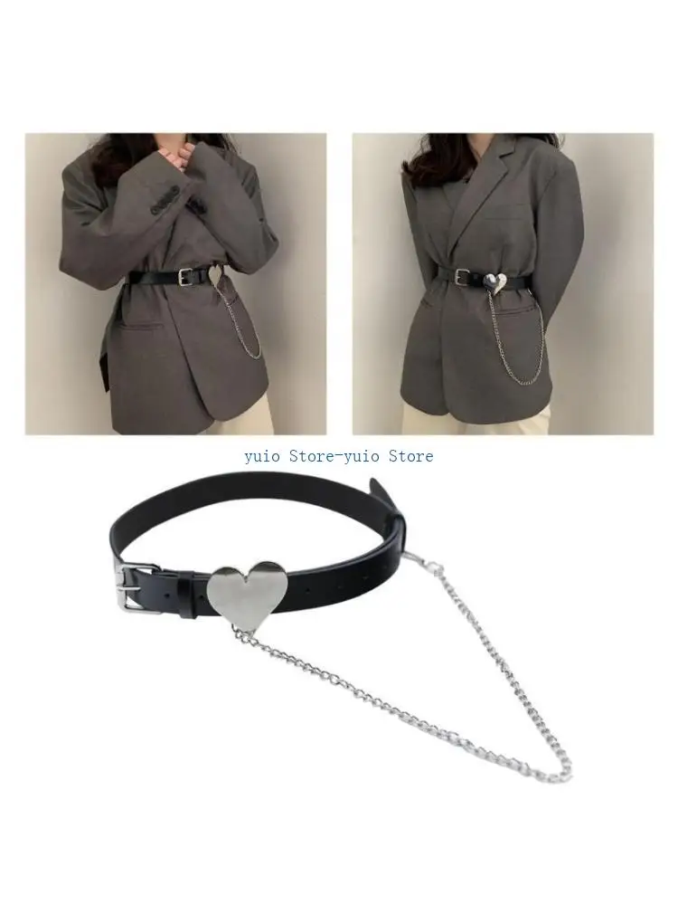 X7XB Temperament Women Dangle Chain Belt with Adjustable Pin Buckle Ladies PU Belt
X7XB Temperament Women Dangle Chain Belt with Adjustable Pin Buckle Ladies PU Belt