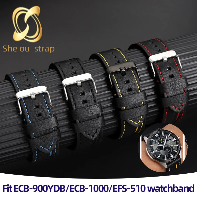 Черный кожаный ремешок для часов Casio EDIFICE ECB-900YDB/ECB-1000/EFS-510, ремешок для часов, прямая цепочка для часов, 22 мм
Черный кожаный ремешок для часов Casio EDIFICE ECB-900YDB/ECB-1000/EFS-510, ремешок для часов, прямая цепочка для часов, 22 мм