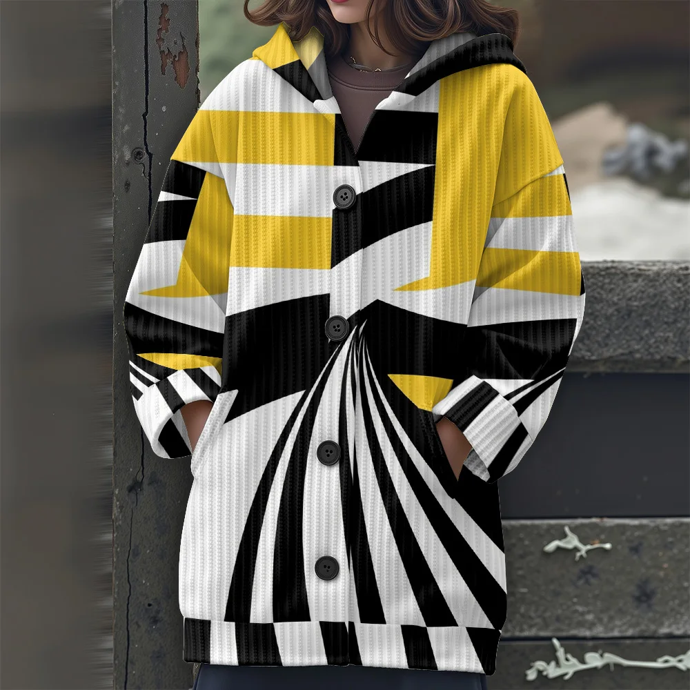 Длинный свитер с геометрическими полосками. Свитер с капюшоном неправильной формы. Повседневный женский свитер в нерегулярную полоску.
Длинный свитер с геометрическими полосками. Свитер с капюшоном неправильной формы. Повседневный женский свитер в нерегулярную полоску.