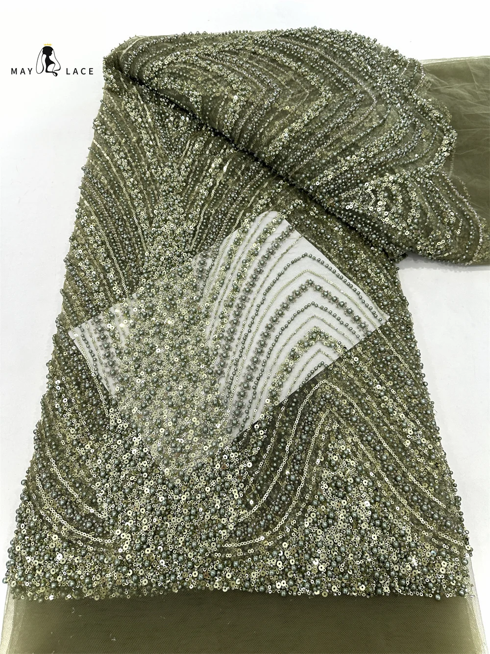 Green African Sequins Beads Lace Fabric 2025 High Quality Lace Material French Nigerian Beaded Lace Fabric For Women Party Dress
Green African Sequins Beads Lace Fabric 2025 High Quality Lace Material French Nigerian Beaded Lace Fabric For Women Party Dress
