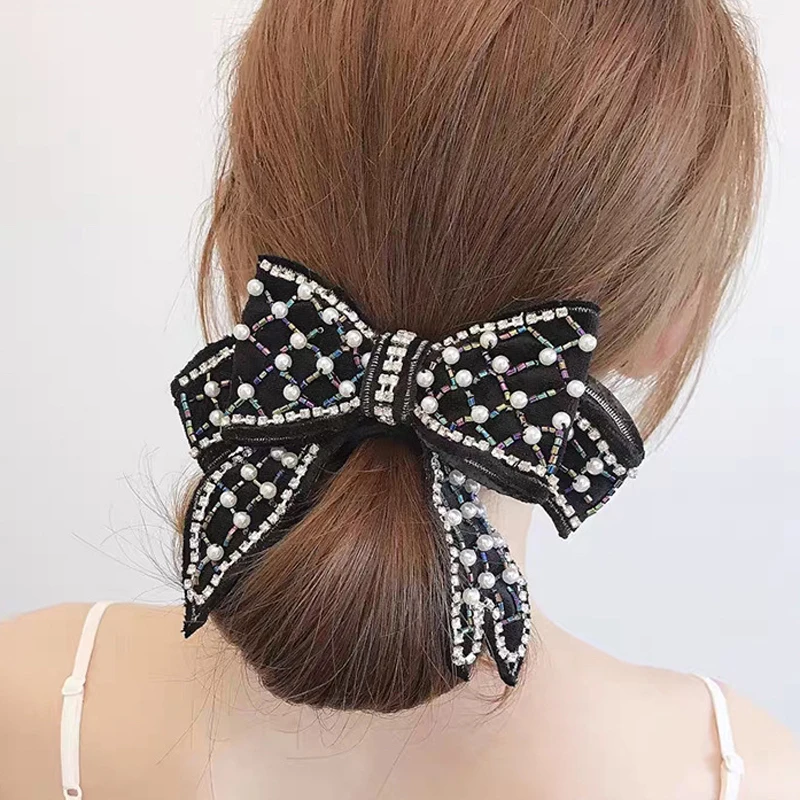 HAHA&TOTO New Handmade Bowknot Hair Clasp for Women Girls Rhinestones and Pearls Big Size Hairpins Barrette Hair Accessory
HAHA&TOTO New Handmade Bowknot Hair Clasp for Women Girls Rhinestones and Pearls Big Size Hairpins Barrette Hair Accessory