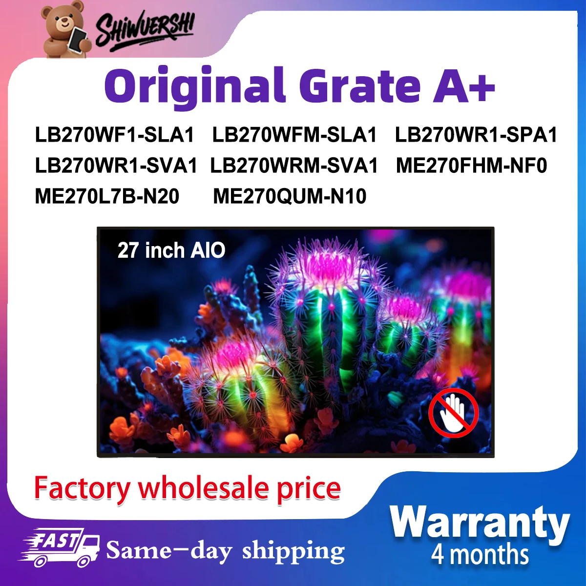 Original New A+ 27'' Lcd Screen LB270WF1 SLA1 LB270WFM SLA1 LB270WR1 SPA1 LB270WRM SVA1 ME270FHM NF0 ME270L7B N20 ME270QUM N10
Original New A+ 27'' Lcd Screen LB270WF1 SLA1 LB270WFM SLA1 LB270WR1 SPA1 LB270WRM SVA1 ME270FHM NF0 ME270L7B N20 ME270QUM N10