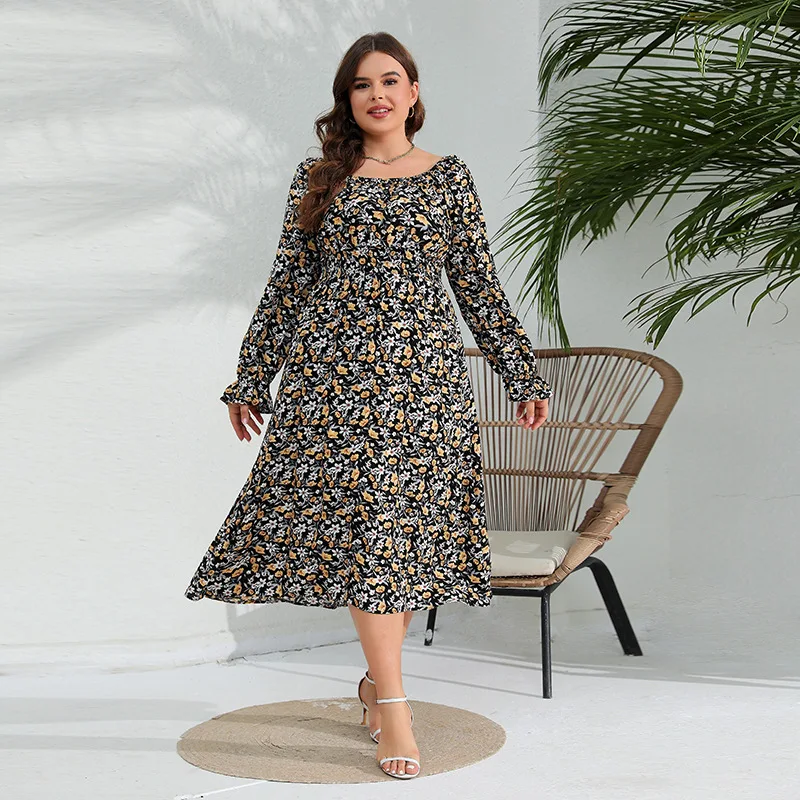 Spring New Large Size Lotus Leaf Sleeve Cotton Silk Dress Large Size Long Dress Fashion Simple Temperament Elegant Holiday Style
Spring New Large Size Lotus Leaf Sleeve Cotton Silk Dress Large Size Long Dress Fashion Simple Temperament Elegant Holiday Style