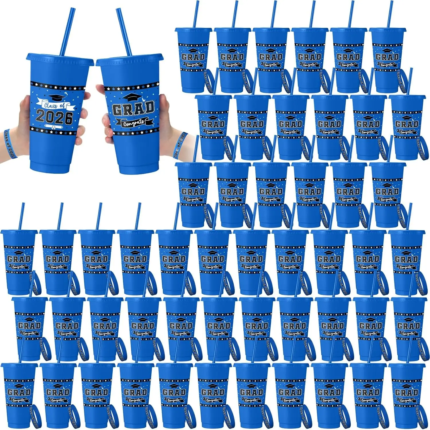 2026 Graduation Cups with Lids Straws 50 Pack Plastic Tumbler Set Bulk for Party Favors Congrats Grad Event Blue
2026 Graduation Cups with Lids Straws 50 Pack Plastic Tumbler Set Bulk for Party Favors Congrats Grad Event Blue