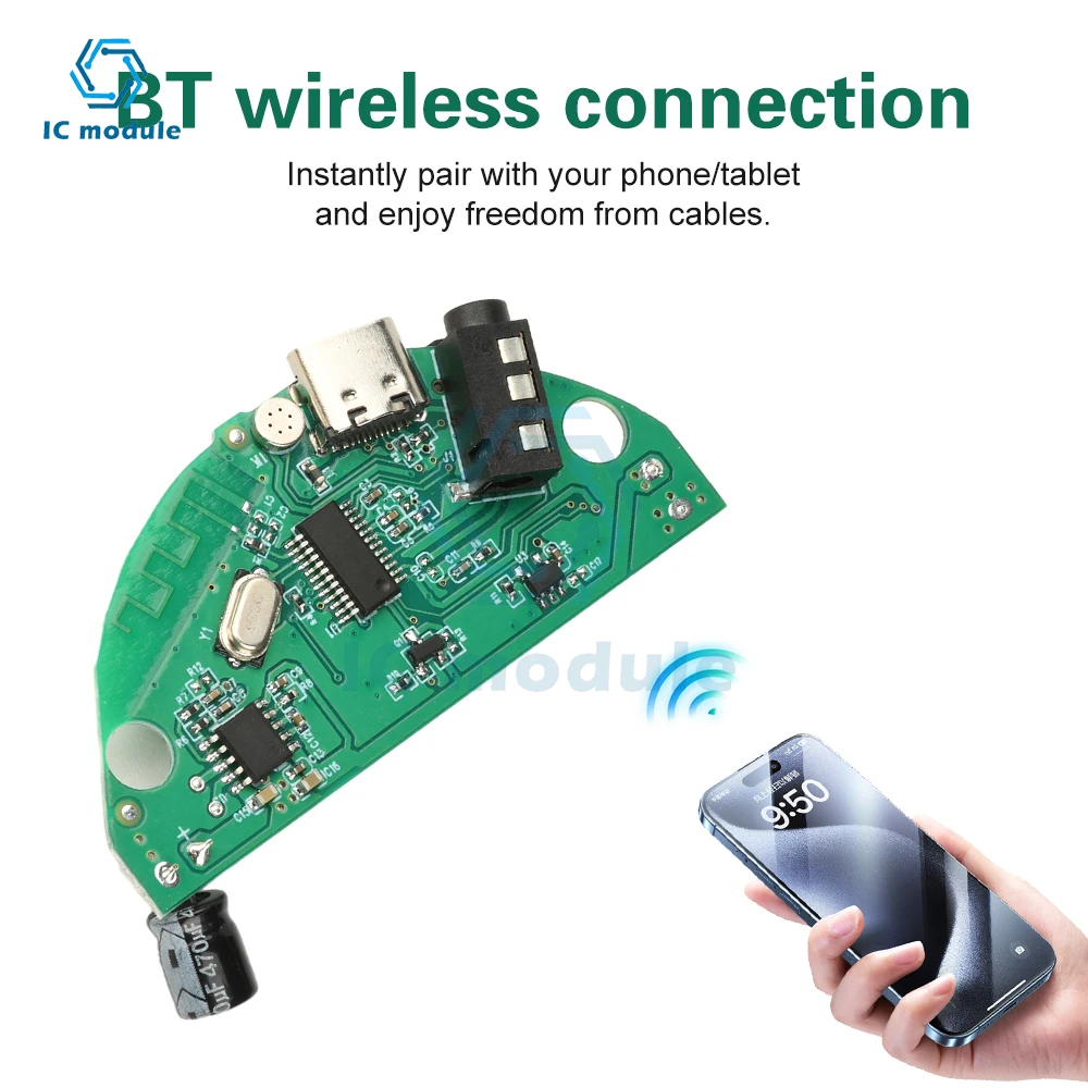 Bluetooth Audio Amplifier Module with 3D Surround Sound & HiFi Stereo Wireless Type-C Mini Speaker for DIY Projects 
Bluetooth Audio Amplifier Module with 3D Surround Sound & HiFi Stereo Wireless Type-C Mini Speaker for DIY Projects