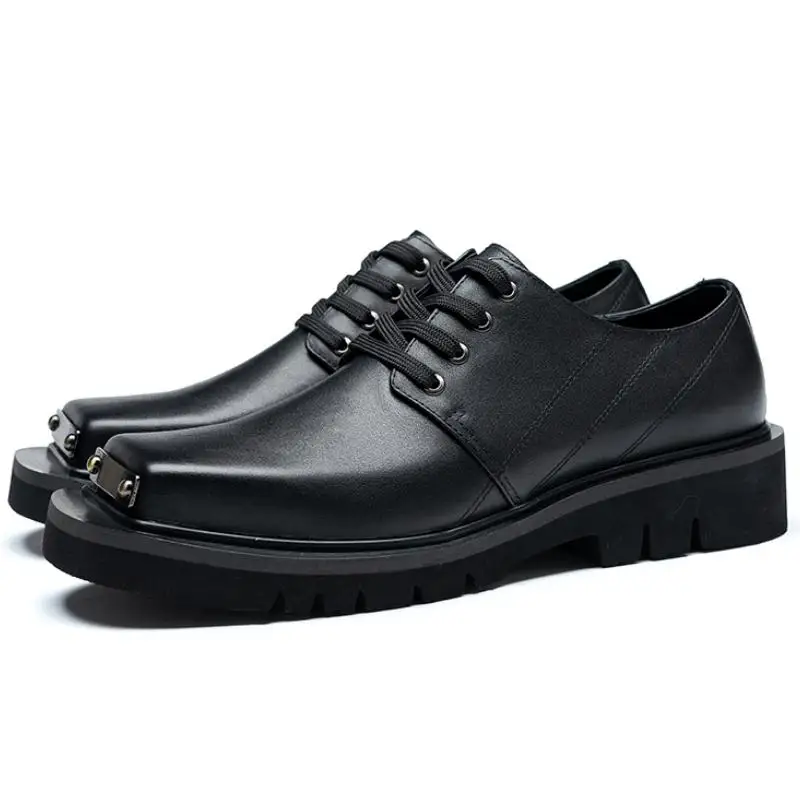Fashion Metal Square Toe Genuine Leather Casual Shoes Men Height Increase Platform Shoes Mens Daily Business Office Work Shoes
Fashion Metal Square Toe Genuine Leather Casual Shoes Men Height Increase Platform Shoes Mens Daily Business Office Work Shoes