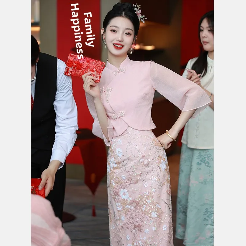 Pink Engagement And Wedding Dr New Chinese Sle ort Sve Slim Fit mid Length Gown for Women's Special Occas...
Pink Engagement And Wedding Dr New Chinese Sle ort Sve Slim Fit mid Length Gown for Women's Special Occas...