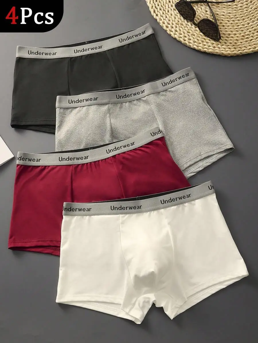 4pcs Mens Solid Color Elastic Boxer Briefs Comfortable Casual Sports Underwear
4pcs Mens Solid Color Elastic Boxer Briefs Comfortable Casual Sports Underwear