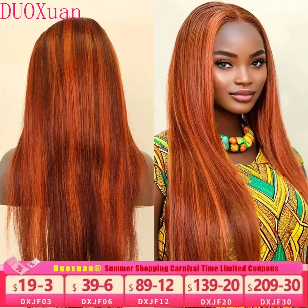 DUOXuan 4/350 Ombre Orange Brown Highlight Human Hair Wig 13x6 HD Lace Front Wigs Bone Straight Pre Plucked Hairline 34 Inch
DUOXuan 4/350 Ombre Orange Brown Highlight Human Hair Wig 13x6 HD Lace Front Wigs Bone Straight Pre Plucked Hairline 34 Inch