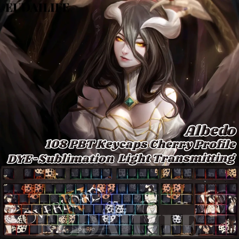 Albedo 108 Keycap Overlord Anime PBT DYE Sublimation Light Transmitting Cherry Cross Axis Switch for Mechanical Keyboard Gift
Albedo 108 Keycap Overlord Anime PBT DYE Sublimation Light Transmitting Cherry Cross Axis Switch for Mechanical Keyboard Gift