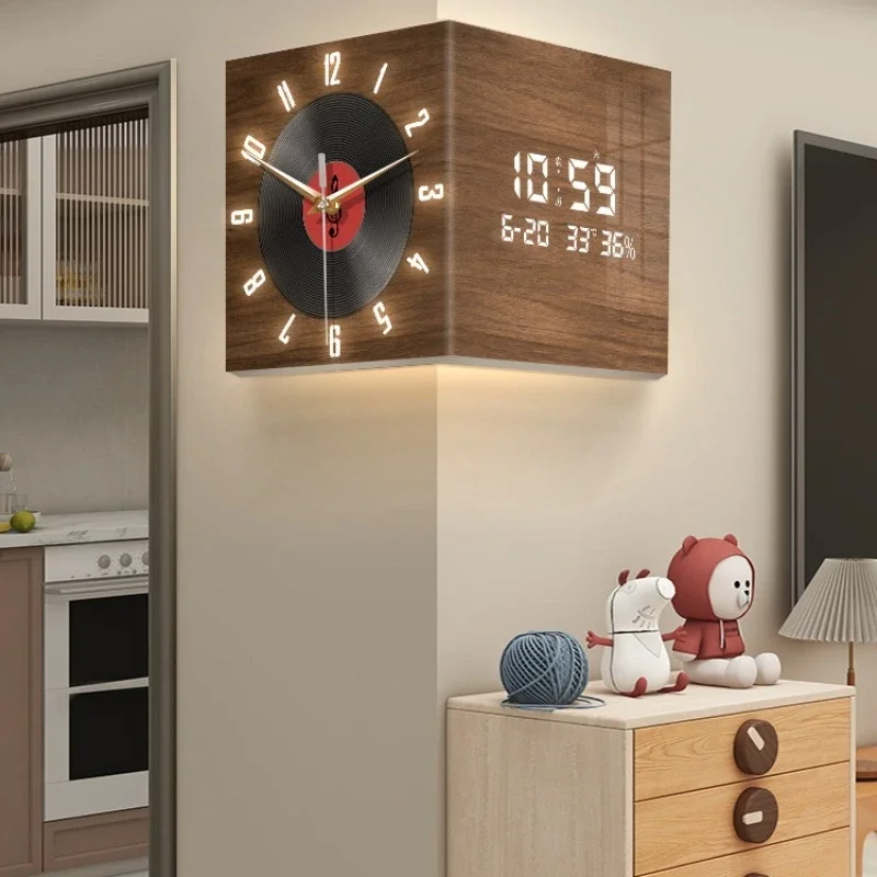 Medieval Style Electronic Wall Clock with Light Perpetual Calendar Double-Sided Living Room Corner Timepiece
Medieval Style Electronic Wall Clock with Light Perpetual Calendar Double-Sided Living Room Corner Timepiece