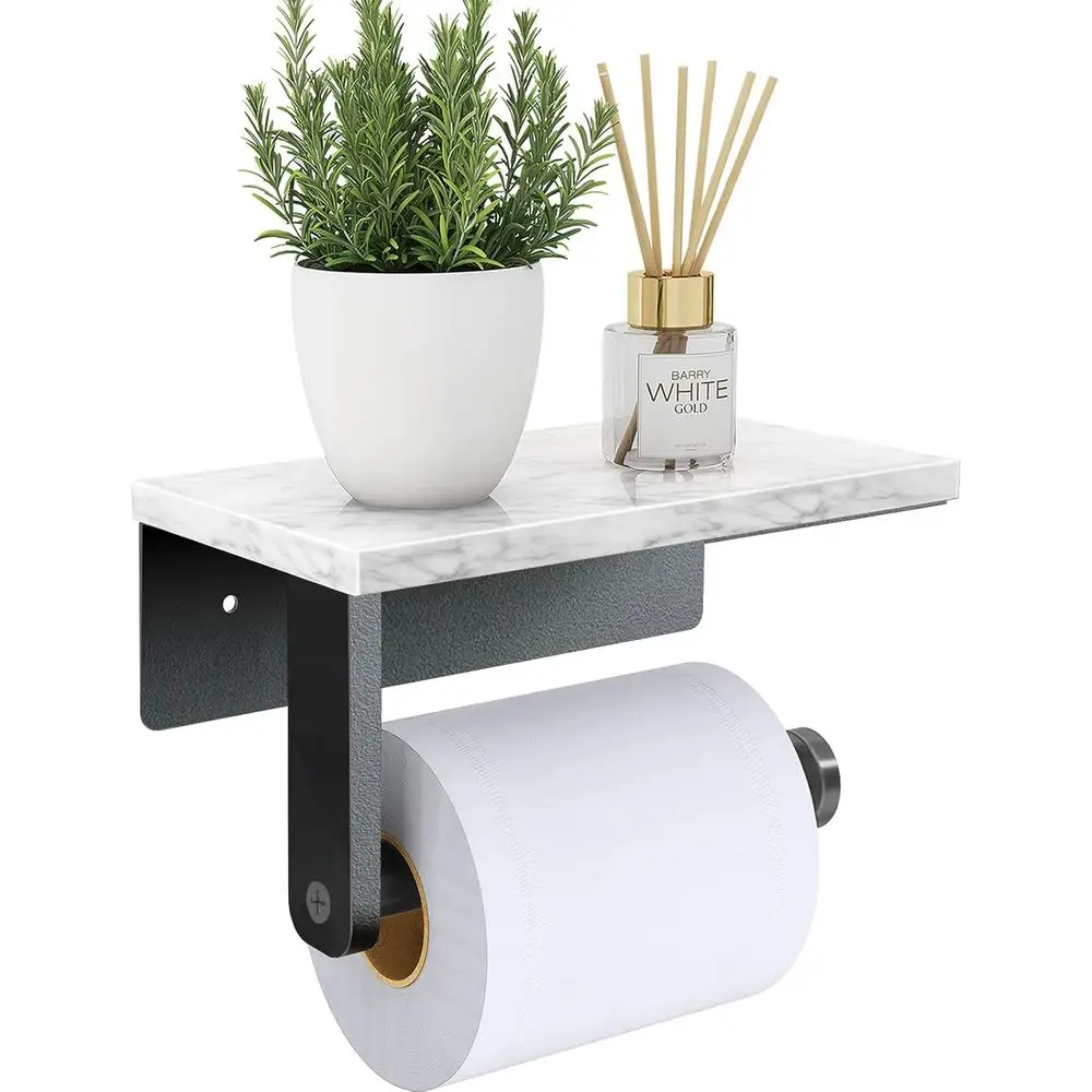 Matte Black 304 Stainless Steel Wall Mount Marble Toilet Paper Holder With Storage Shelf Tissue Roll Organizer For Bathroom Washroom
Matte Black 304 Stainless Steel Wall Mount Marble Toilet Paper Holder With Storage Shelf Tissue Roll Organizer For Bathroom Washroom