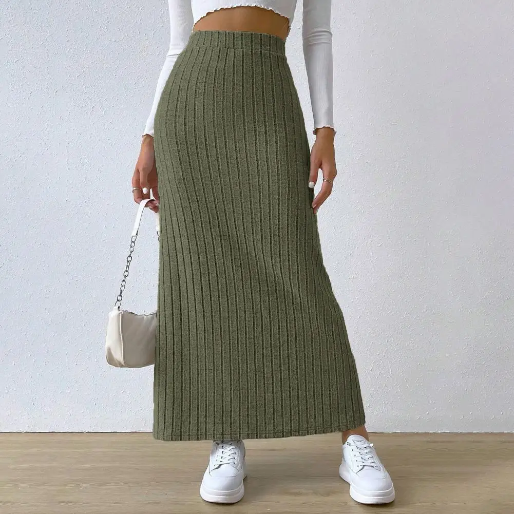 Summer Women Maxi Skirt Ribbed High Waist Side Slit Knitting Lady Skirt Casual Solid Color Slim Fit Female Skirt For Daily Wear
Summer Women Maxi Skirt Ribbed High Waist Side Slit Knitting Lady Skirt Casual Solid Color Slim Fit Female Skirt For Daily Wear
